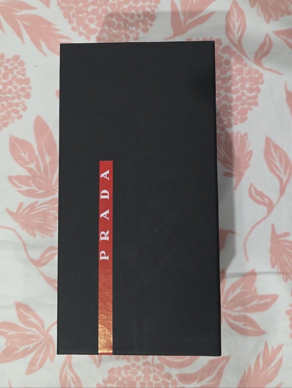 Prada Black Box with Red Vertical Stripe